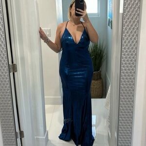 SHEIN Shimmering Blue Maxi Dress
